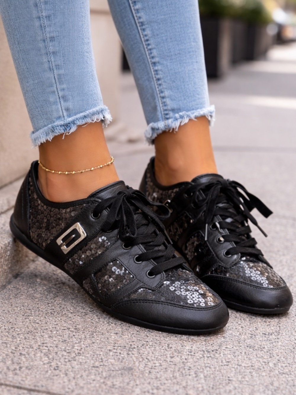 Guess Jillianna Black Sequin Women's Shoes
